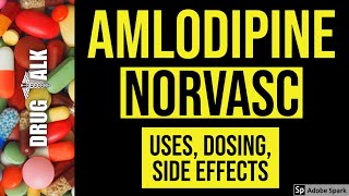 Amlodipine Norvasc  Uses Dosing Side Effects [upl. by Hilario]