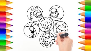 Cómo dibujar Los Animalitos de Plim Plim  Dibujos para niños [upl. by Scotty]