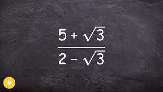 Rationalizing the denominator with a radical in the numerator and denominator [upl. by Perusse]