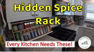 How to build a Custom Spice Rack  Integrated under cabinet  Like it is part of the cabinet [upl. by Edasalof610]