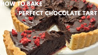 How to Bake Perfect Chocolate Tart Recipe chocolatepie [upl. by Moir]