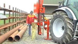 huge post Rock spike Vector powerdrive fencing postdriver post driver knocker pile pounder [upl. by Meit]