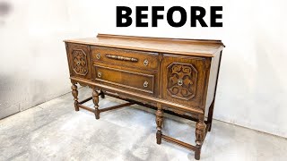 How to Refinish A Wooden Buffet for Beginners [upl. by Itsirk]