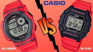 CASIO AE1000W VS W218H  REVIEWS DIGITAL WATCH  BEST BUDGET  SQUARE VS ROUND MODEL [upl. by Anailuj]