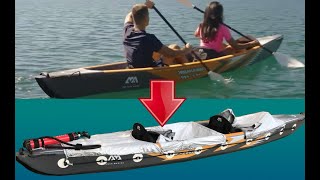 Transforming an inflatable DropStitch 2person recreational kayak into the expeditional one [upl. by Guendolen926]