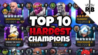 Top 10 Hardest Champions To Play In Marvel Contest Of Champions  Mcoc Rankings [upl. by Herby]