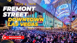 Fremont Street Experience Las Vegas 2024  Downtown  SlotZilla Zip line Attraction  Parking  Tour [upl. by Ainnet196]