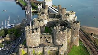 Conwy Castle WhatAView 4K Drone Footage [upl. by Sonni]