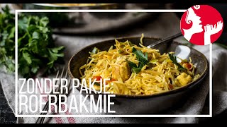 ZONDER ZAKJE Roerbakmie  OhMyFoodness [upl. by Norac]