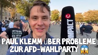 Paul Klemm von Compact über Probleme zur AfD Wahlparty Bodo Ramelow Erfurt Landtagswahl Thüringen [upl. by Farro]