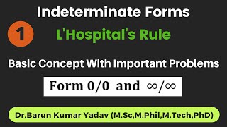 Indeterminate forms  LHospitals rule  part 1 barunmaths lhospitalrule [upl. by Ennaillij]