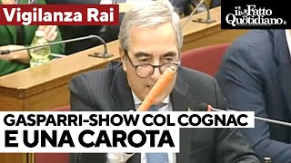 Ranucci in Vigilanza Rai ma lo show lo fa Gasparri gli offre un cognac poi tira fuori una carota [upl. by Assilem614]