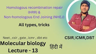 dna repair mechanism  Homologous Recombination repair  Non homologous End Joining Repair [upl. by Dnalerb616]