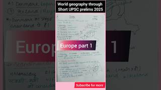 Europe Part 1 countries and their capitals World geography UPSC [upl. by Salmon614]