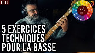 5 EXERCICES INDISPENSABLES POUR LA TECHNIQUE BASSE DEBUTANT [upl. by Aihselef]