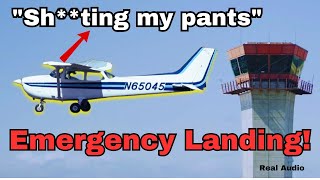 quotShting my pantsquot Cessna EMERGENCY LANDING ON ROAD atc [upl. by Nnaaras]