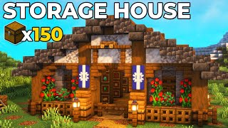 Minecraft Storage House for Survival Tutorial [upl. by Alleoj720]