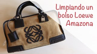 Cómo limpiar un bolso de ante y piel Loewe Amazona [upl. by Kylstra66]