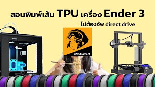 สอนวิธีใช้เครื่อง 3D Printer พิมพ์เส้น tpu Ender 3 [upl. by Bevan519]