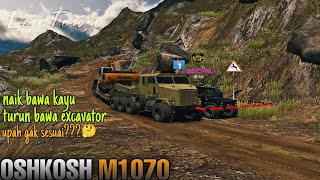 Oshkosh M1070 Naik Bawa Kayu Turun Bawa Excavator Tapi Upahnya 🤔  RTHD 2023 Gameplay [upl. by Ellata]