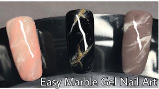 EASY MARBLE GEL NAIL ART  Rose Quartz  Mineral Stone  no sharpies [upl. by Fagaly]