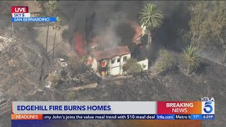 San Bernardino Edgehill Fire burns multiple homes [upl. by Maggee521]