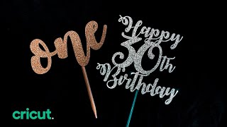 How to make a cake topper using Cricut  EASY Tutorial  Beginners [upl. by Yrrek]