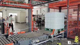 automatic detergent jerry can filling system with capping labeling palletizing wrapping  GSS® [upl. by Aleira]