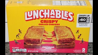 Lunchables Pepperoni Pizza Crispy Grilled Cheesies Review [upl. by Nahsab]