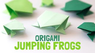 Easy Origami Jumping Frog for Kids [upl. by Einhapets]