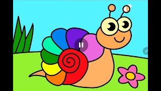 12  coloring and knowledge about SNAIL  JUMO ART [upl. by Ymmac526]