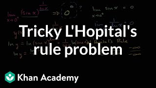 Tricky LHopitals Rule problem  Derivative applications  Differential Calculus  Khan Academy [upl. by Octavus]