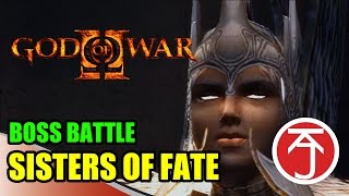 God Of War II  BOSS BATTLE KRATOS VS SISTERS OF FATE [upl. by Ahtiek]