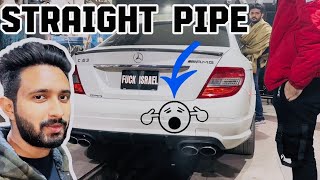 Straight piped my C63 AMG 🤩  LOUD W204  Team Sinister [upl. by Aihsak]