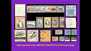 Most Expensive amp Rare BRITISH COMMONWEALTH Postage Stamps [upl. by Lucie805]