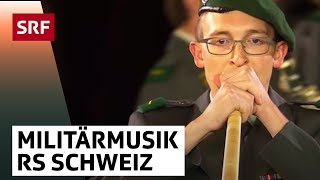 Militärmusik Rekrutenschule Schweiz  Basel Tattoo 2017  SRF [upl. by Adlen]