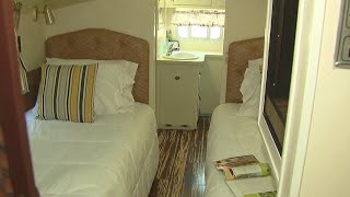 The Cozy Peach Glamping in vintage trailers at Schnepf Farms [upl. by Remo]