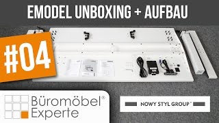 SitzStehtisch eModel  Unboxing  Aufbau  BüromöbelExperte 04 [upl. by Hanus]