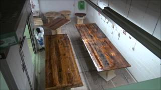 TimeLapsed Epoxy Process on Reclaimed Wood Tables [upl. by Cirtap]