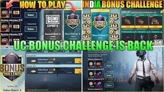 Uc Bonus Challenge  How to play Bonus uc challenge in bgmi  How to get bonus token in bgmi [upl. by Allis]