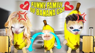 BANACAT AND FUNNY FAMILY HAPPY CAT MEME 63 happycatmeme funny bananacat cartoon cat meme [upl. by Ataymik]