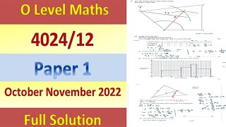 Cambridge O Level Maths Paper 1 402412 October November 2022 402412on22 Full Solution [upl. by Aetnahc985]