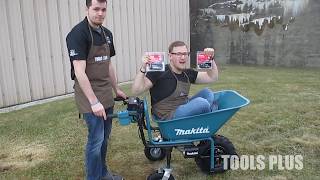 Makita 18V X2 LXT PowerAssisted Wheelbarrow XUC01X1 [upl. by Allmon928]