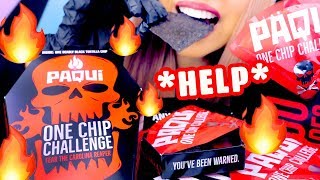 ASMR ONE CHIP CHALLENGE  WORLDS HOTTEST Carolina Reaper Pepper  Eating Sounds Mukbang [upl. by Klemperer661]