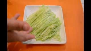 How to Cut Lettuce Thin Julienne Style Cut IN A JIFFY [upl. by Lubeck]