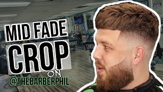 Mid Fade Euro Crop 🔥 Textured Crop Haircut Tutorial [upl. by Malvia]