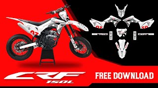 Desain decal CRF 150 L 2022 PUTIH SIMPLE adobeillustrator coreldraw [upl. by Aled]