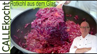 Rotkohl aus dem Glas verfeinern Apfelrotkohl  schnell und lecker [upl. by Naitsirt]