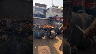 1 inch extra truck frame chassis cutting youtube youtubeshorts foryou viral [upl. by Sculley737]