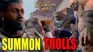 Summon 3 MASSIVE WAR TROLLS to FIGHT in Baldurs Gate 3  Lumps War Horn [upl. by Kele553]